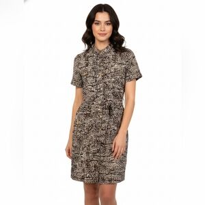 Calvin Klein New Dress Size 10 Snap Front With Belt‎ Tie Office Siren Corpwear